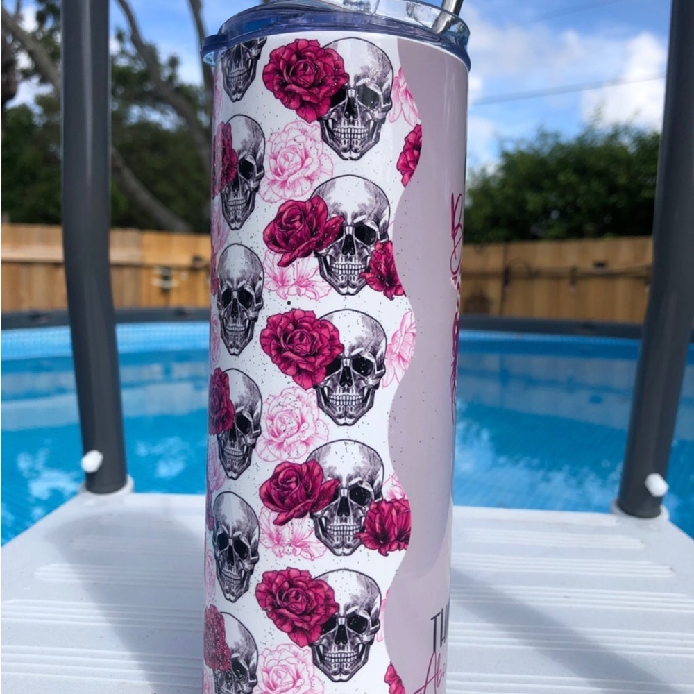 COPY - Beautiful Disaster Skull Tumbler 20oz - Picture 3 of 5